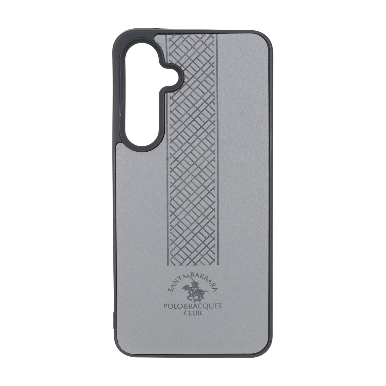 قاب طرح چرم Polo هاشور دار Samsung Galaxy S24 FE - طوسی