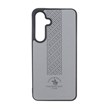 قاب طرح چرم Polo هاشور دار Samsung Galaxy S24 FE - طوسی