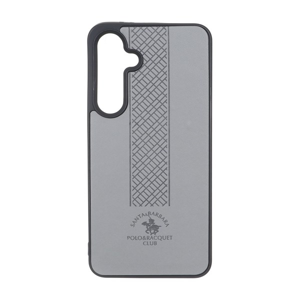 قاب طرح چرم Polo هاشور دار Samsung Galaxy S24 FE - طوسی