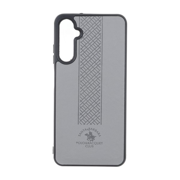 قاب طرح چرم Polo هاشور دار Samsung Galaxy A05s - طوسی