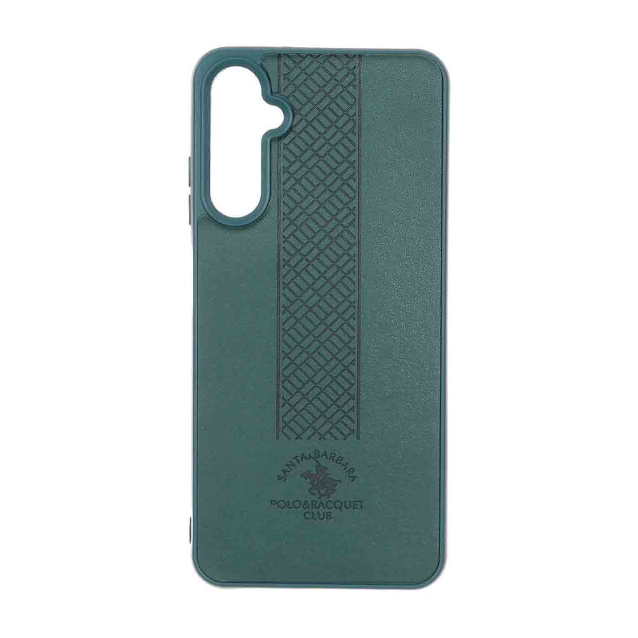 قاب طرح چرم Polo هاشور دار Samsung Galaxy A05s - سبز