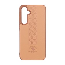 قاب طرح چرم Polo هاشور دار Samsung Galaxy A35 / A55 - عسلی