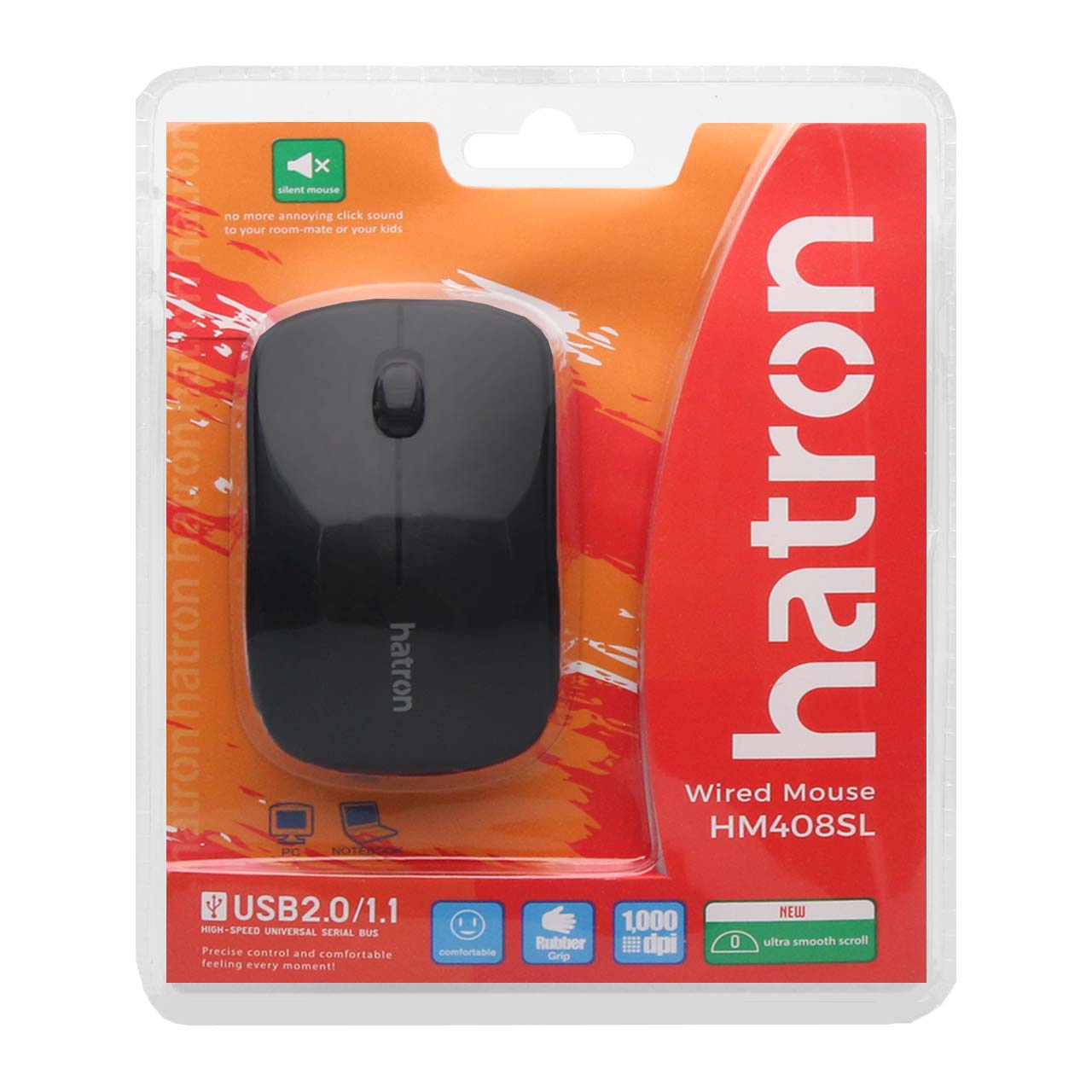ماوس باسیم Hatron مدل HM408SL - مشکی