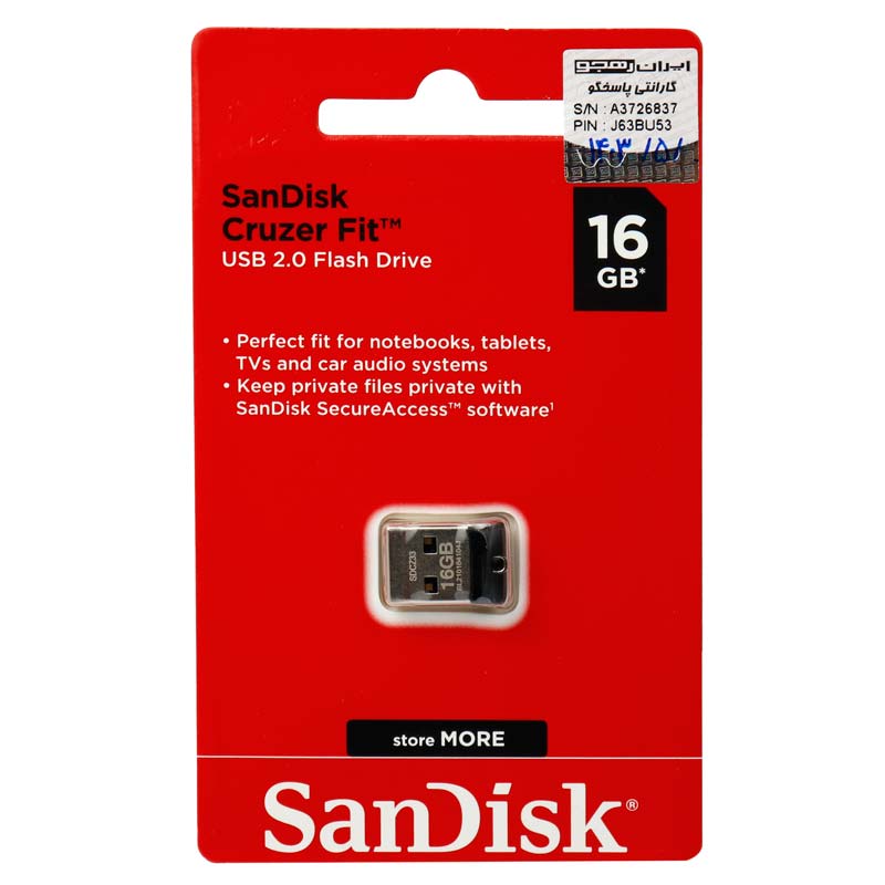 فلش 16 گیگ سن دیسک SanDisk Cruzer Fit