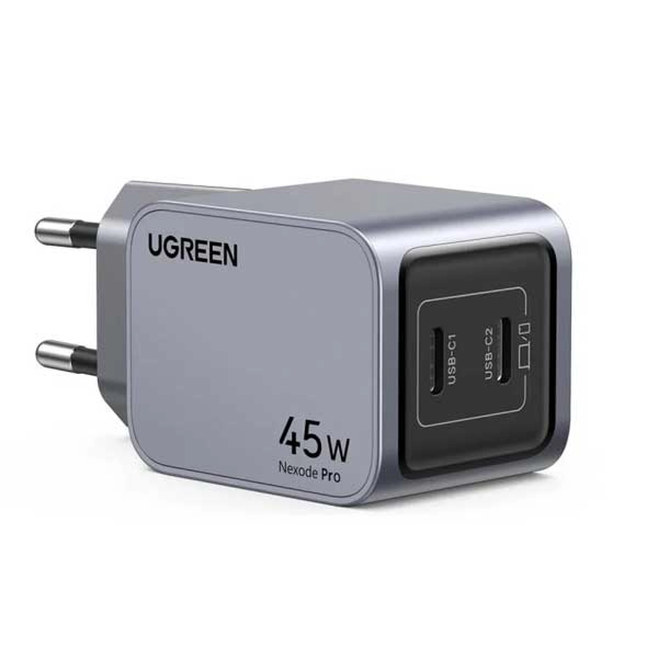 شارژر دیواری PD و فست دو پورت UGREEN مدل Nexode Pro X707 45W - خاکستری (گارانتی 18 ماهه آسان پیشرو)(35008)