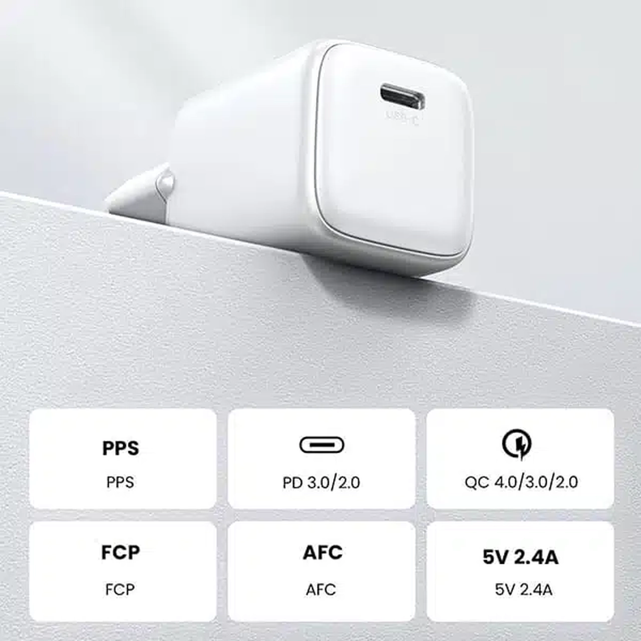 شارژر دیواری PD و فست تک پورت UGREEN مدل Nexode CD319 30W - سفید (گارانتی 18 ماهه آسان پیشرو)(15326)