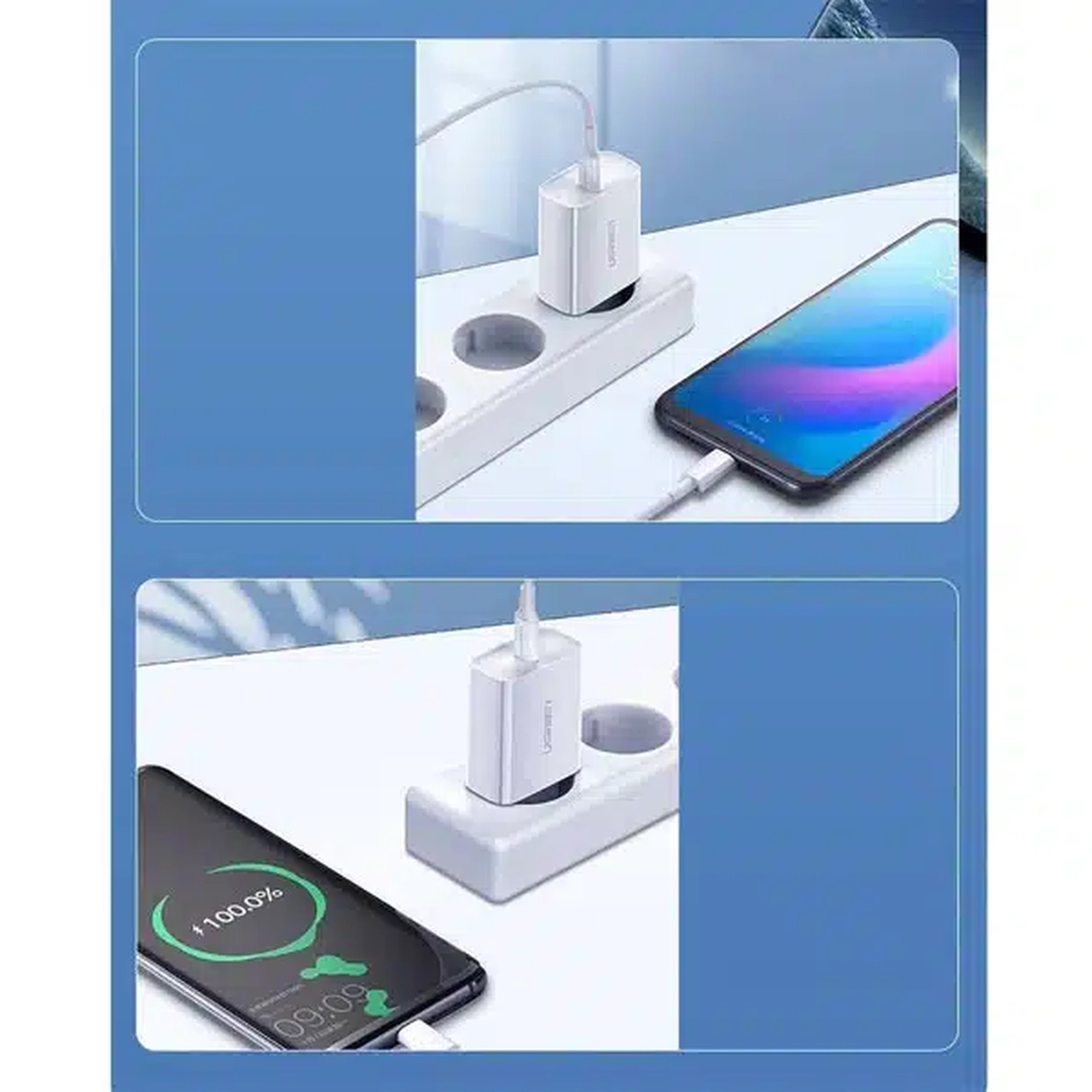 شارژر دیواری PD و فست تک پورت UGREEN مدل CD137 20W به همراه کابل شارژ Type-C To Lightning - سفید (گارانتی 18 ماهه آسان پیشرو)(50698)