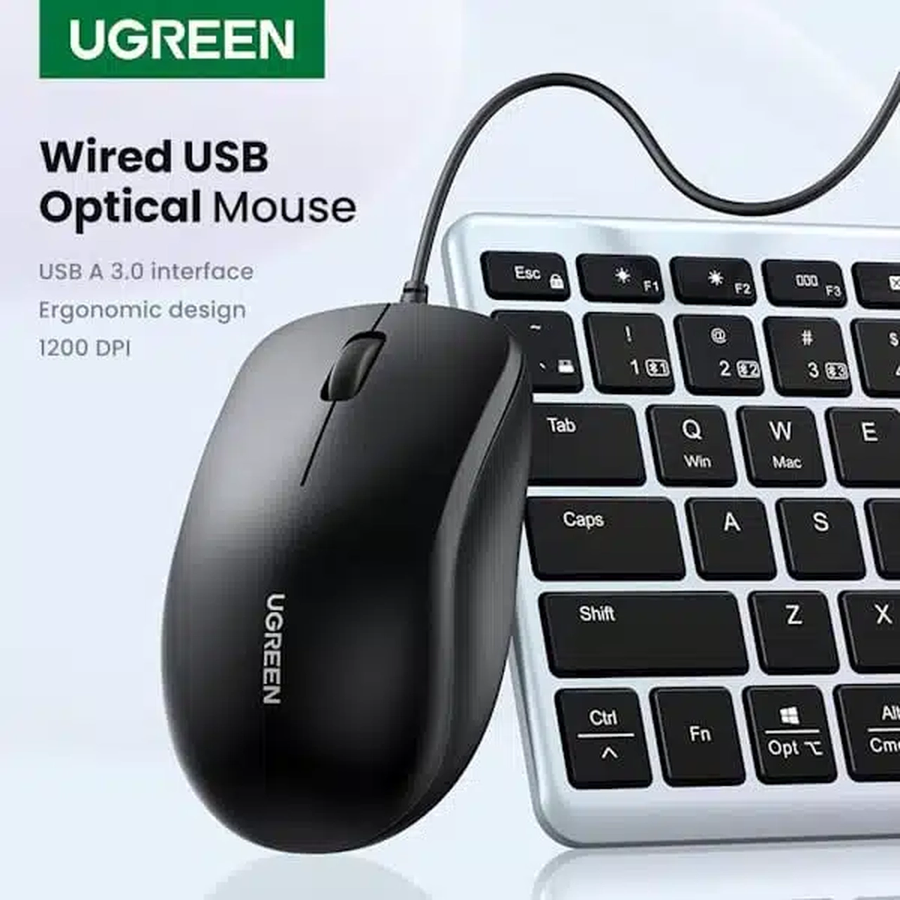 ماوس باسیم UGREEN مدل MU007-90789 - مشکی (گارانتی 18 ماهه آسان پیشرو)
