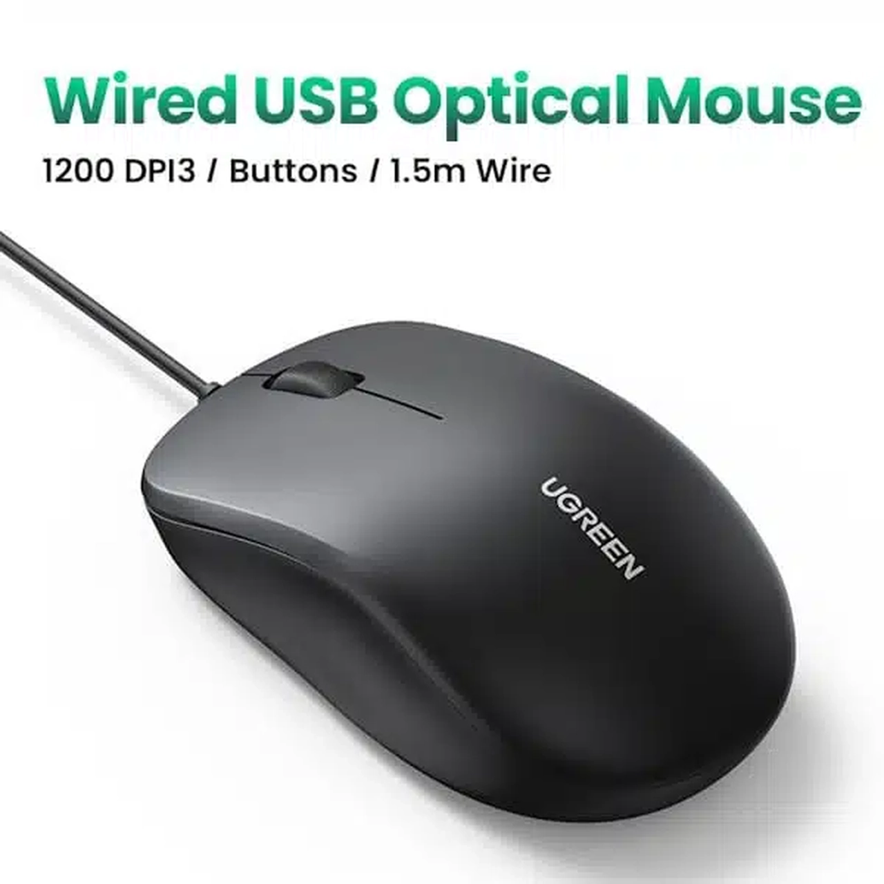 ماوس باسیم UGREEN مدل MU007-90789 - مشکی (گارانتی 18 ماهه آسان پیشرو)