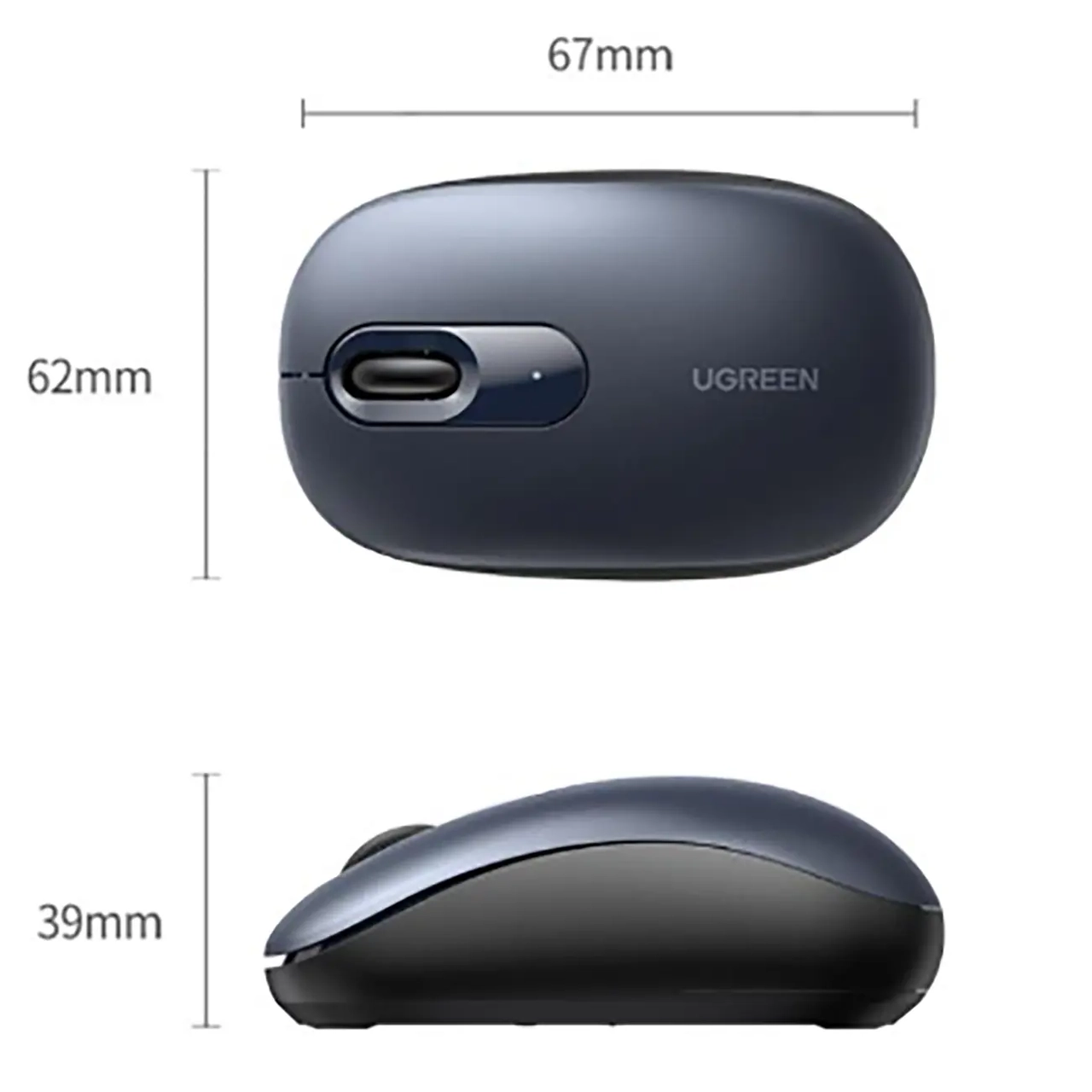 ماوس بی سیم UGREEN مدل MU105-90550 - آبی تیره (گارانتی 18 ماهه آسان پیشرو)