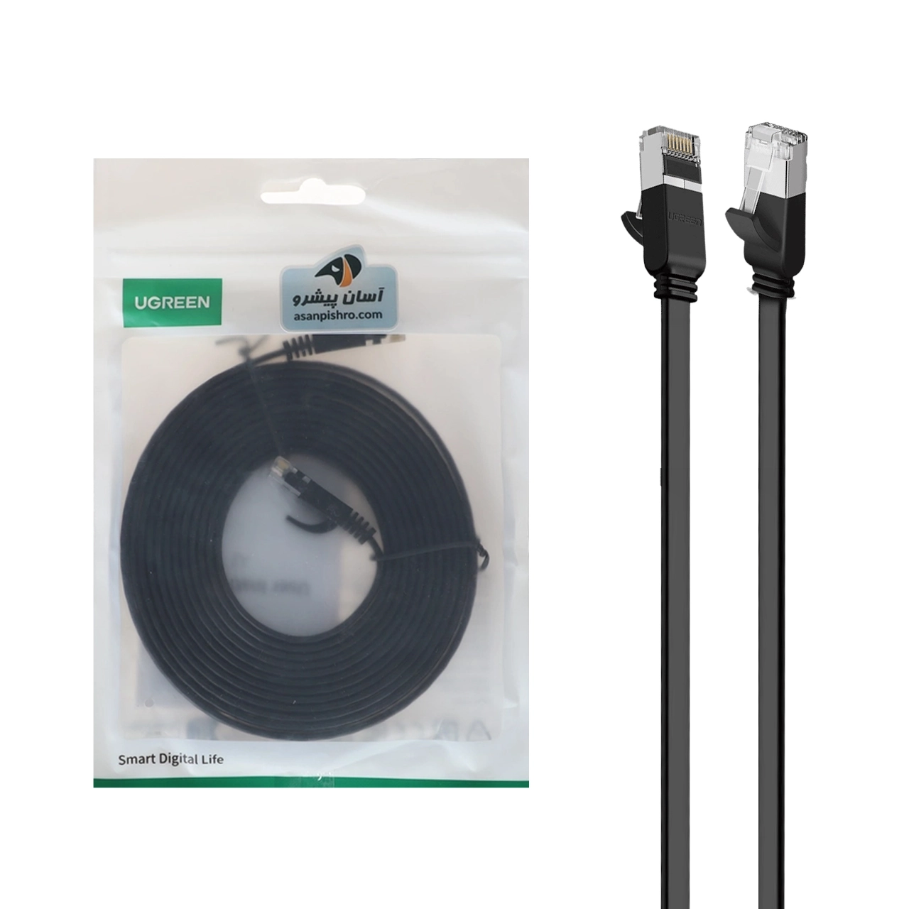 کابل شبکه سه متری UGREEN CAT6 مدل NW102 - مشکی (گارانتی 18 ماهه آسان پیشرو)(50175)