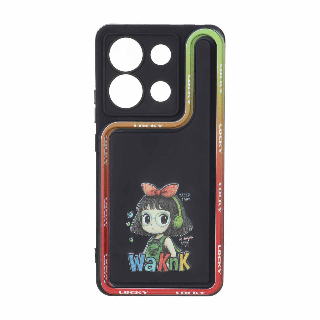 قاب Solid Case منحنی LUCKY طرح دار Xiaomi Redmi Note 13 4G - کد 334