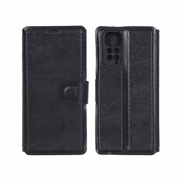 کیف موبایل چرمی مگنتی محافظ لنزدار Xiaomi Redmi Note 11 4G / Redmi Note 11S - مشکی کد 1