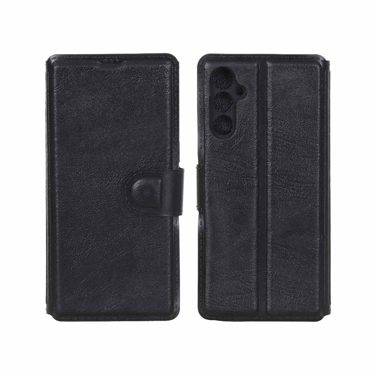 کیف موبایل چرمی مگنتی محافظ لنزدار Samsung Galaxy A34 - مشکی کد 1