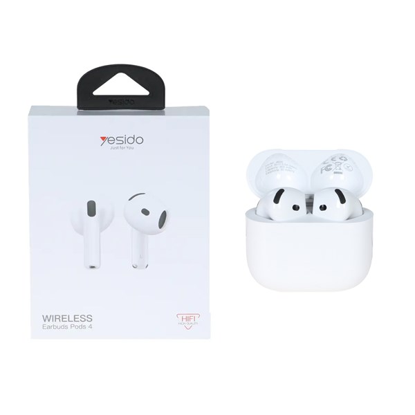 ایرفون بی سیم Yesido مدل Pods Pro4 JB28 - سفید (گارانتی 18 ماه تعویض نیکان همراه)