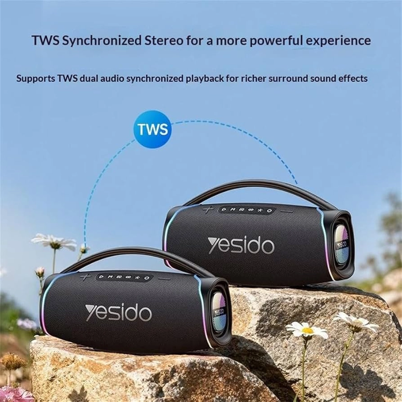 اسپیکر بی سیم Yesido ضد آب مدل مدل YSW46 220W - مشکی (گارانتی 18 ماهه تعویض نیکان همراه)