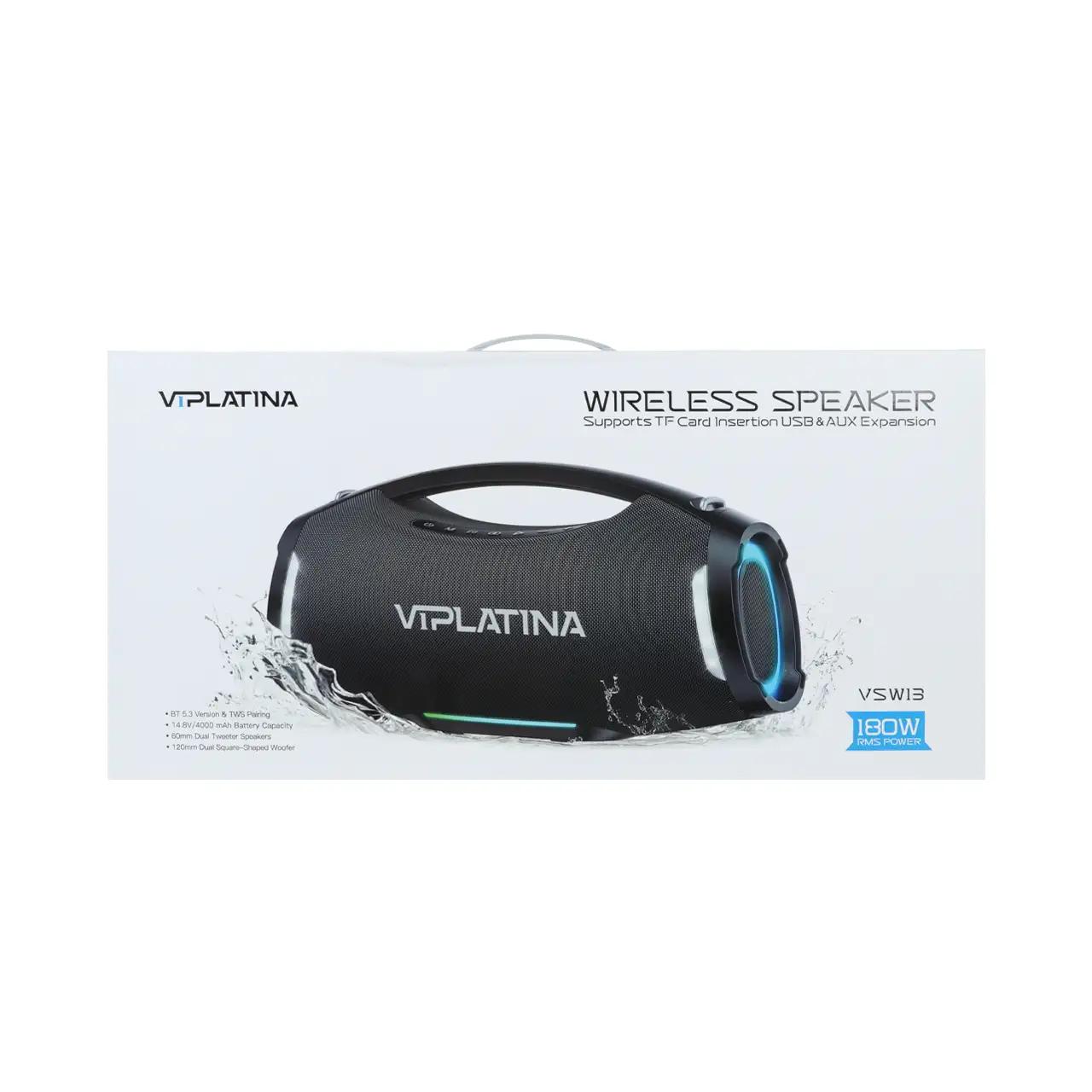 اسپیکر بی سیم VIPLATINA مدل VSW13 - مشکی (گارانتی 18 ماهه تعویض نیکان همراه)