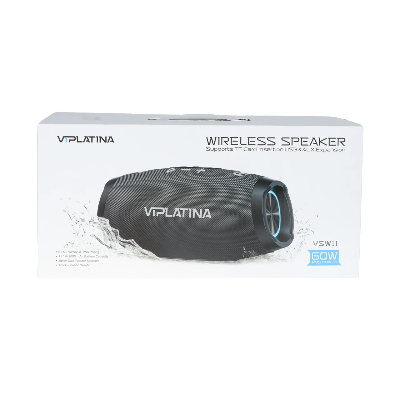 اسپیکر بی سیم ضد آب VIPLATINA مدل VSW11 60W - مشکی (گارانتی 18 ماهه تعویض نیکان همراه)