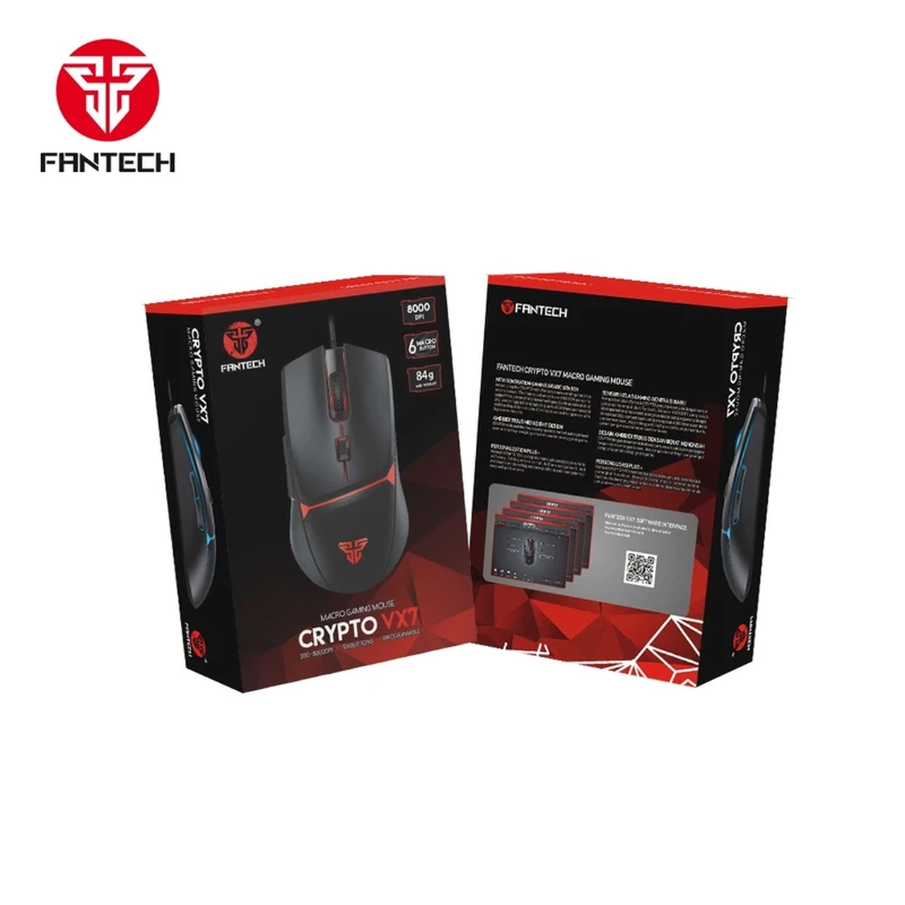 ماوس باسیم FANTECH مدل CRYPTO VX7 - مشکی (گارانتی متین)