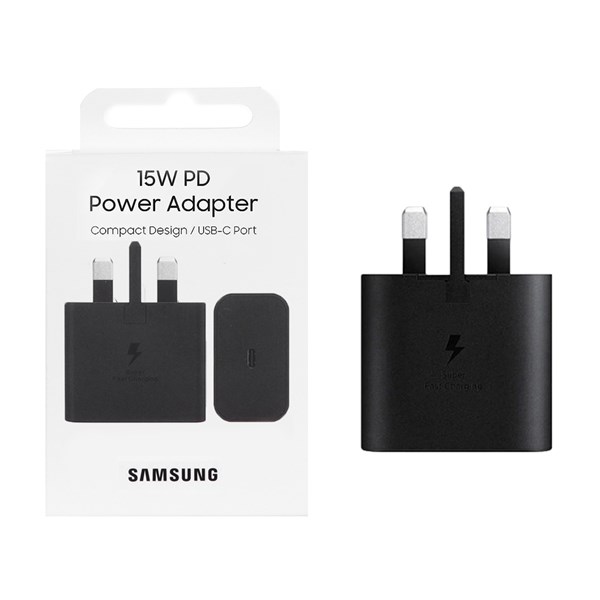 شارژر دیواری سه پین فست و PD تک پورت SAMSUNG Type-C مدل T1510 15W - مشکی