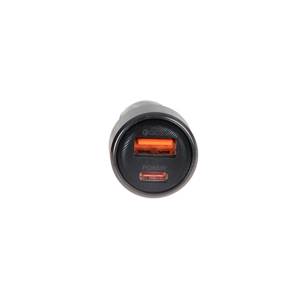 شارژر فندکی PD و فست دو پورت +Lindos مدل CR-10 83W به همراه کابل شارژ Type-C To Lightning - مشکی (گارانتی تعویض یکساله شرکتی)