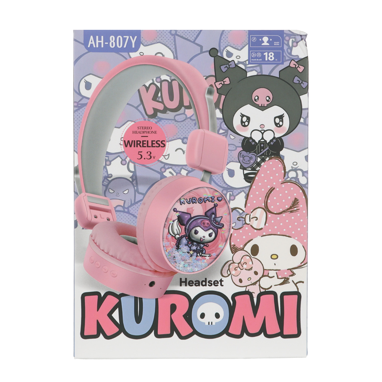هدفون فانتزی بی سیم Kuromi مدل AH-807Y - مشکی