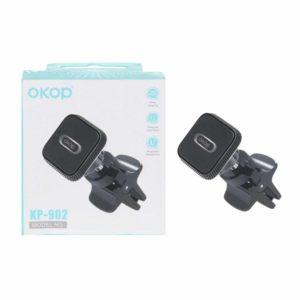 هولدر گوشی موبایل مگنتی دریچه کولری Okop مدل KP-902 - مشکی