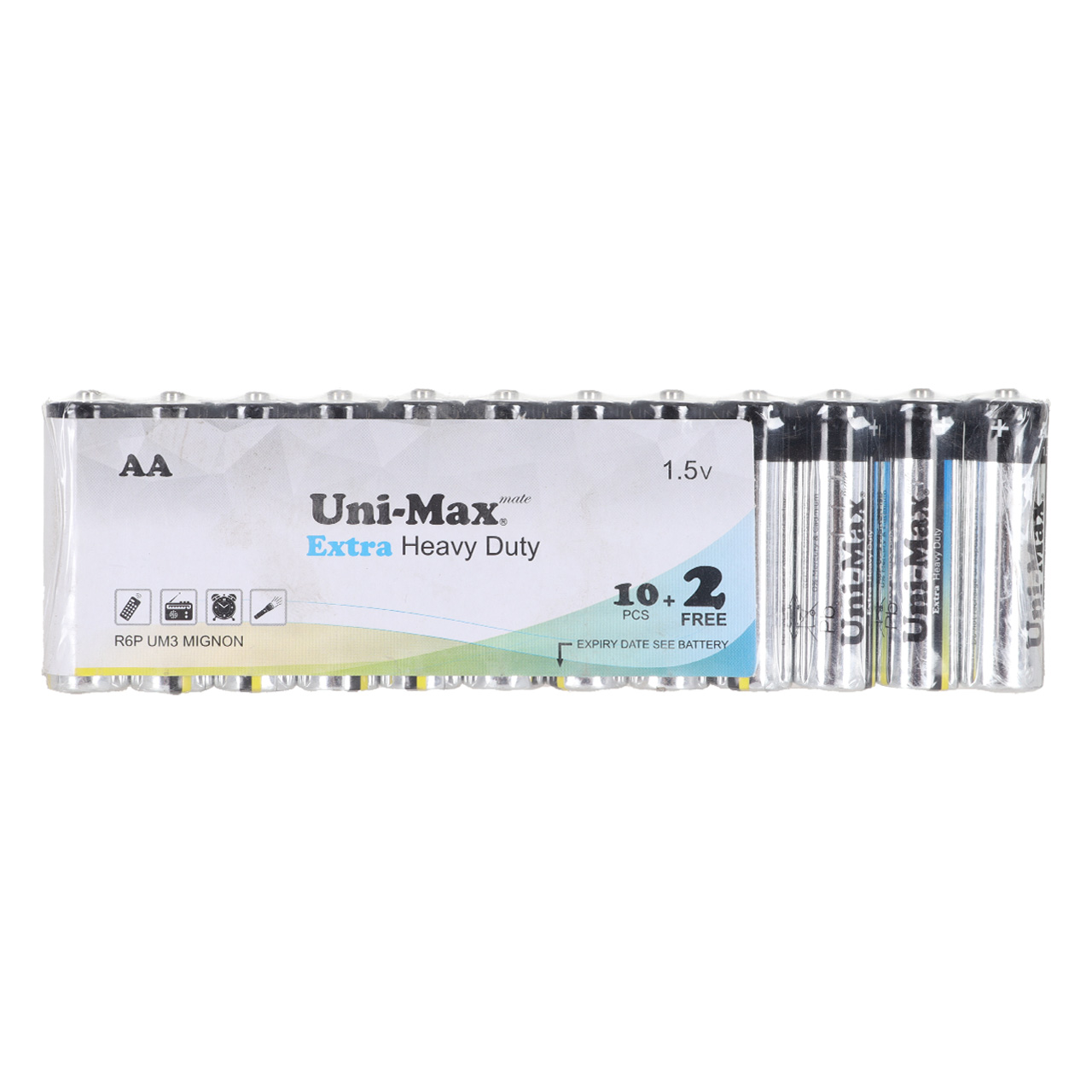 باتری قلم Uni-Max AA مدل Extra Heavy Duty R6P (شرینگ بسته 12 عددی)