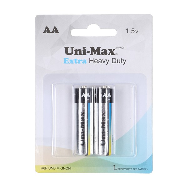 باتری قلم Uni-Max AA مدل Extra Heavy Duty R6P (بسته 2 عددی)