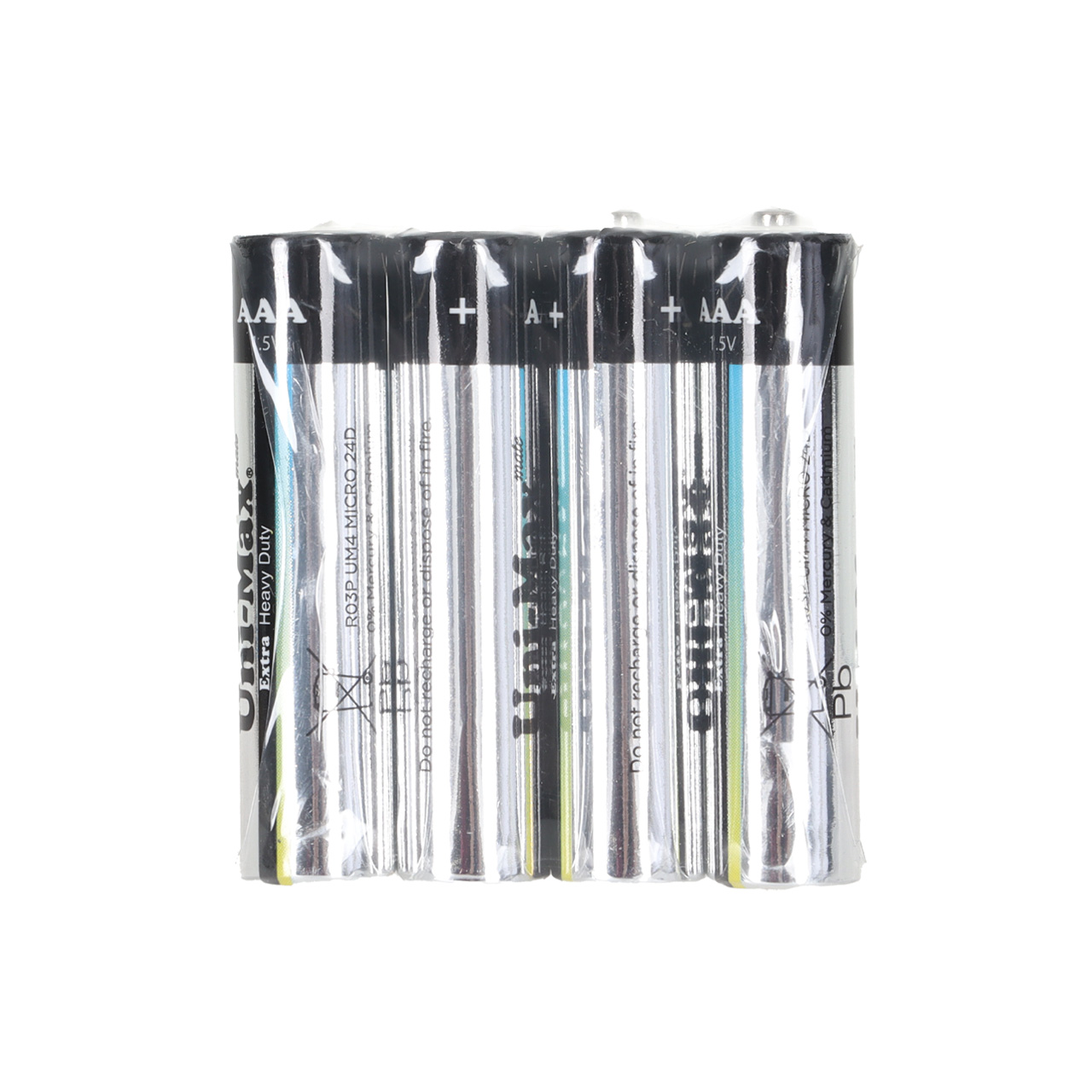 باتری نیم قلم Uni-Max AAA مدل Extra Heavy Duty R03P (شرینگ بسته 4 عددی)