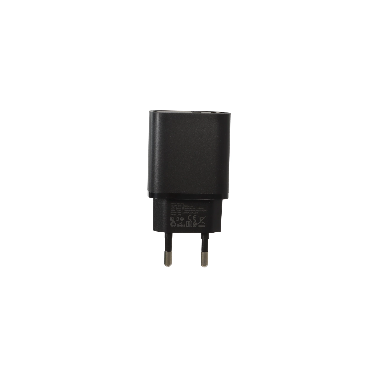 شارژر دیواری فست و PD دو پورت +Lindos مدل LN-CH50 40W به همراه کابل شارژ Type-C To Lightning - مشکی (گارانتی تعویض یکساله شرکتی)