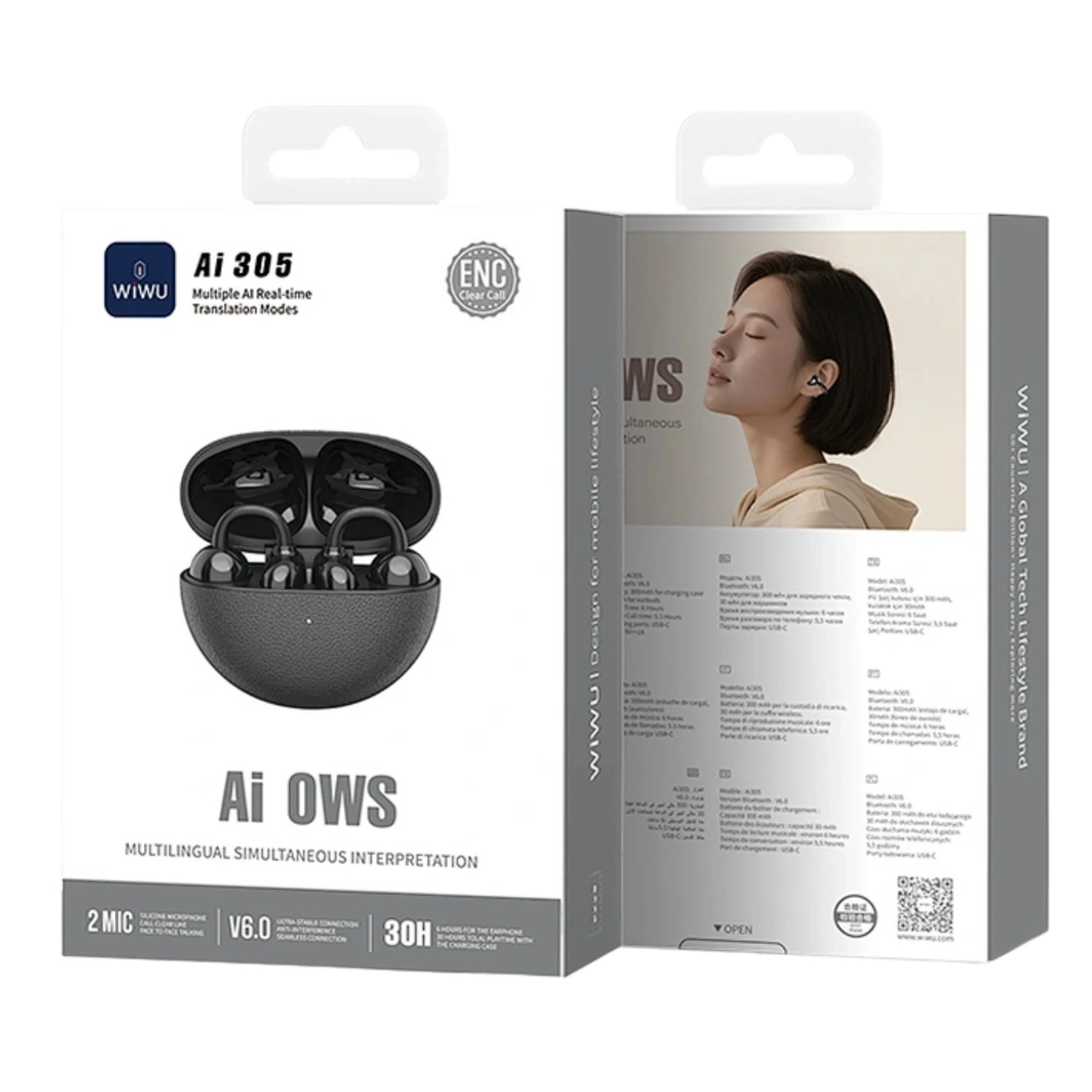 ایرفون بی سیم Wiwu مدل Ai OWS Ai305 - مشکی (گارانتی شش ماهه شرکتی)