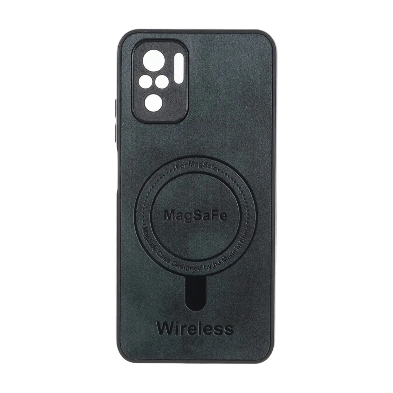 قاب Wireless طرح مگ سیف محافظ لنز برجسته Xiaomi Redmi Note 10 4G / Redmi Note 10S / Poco M5S - سبز تیره