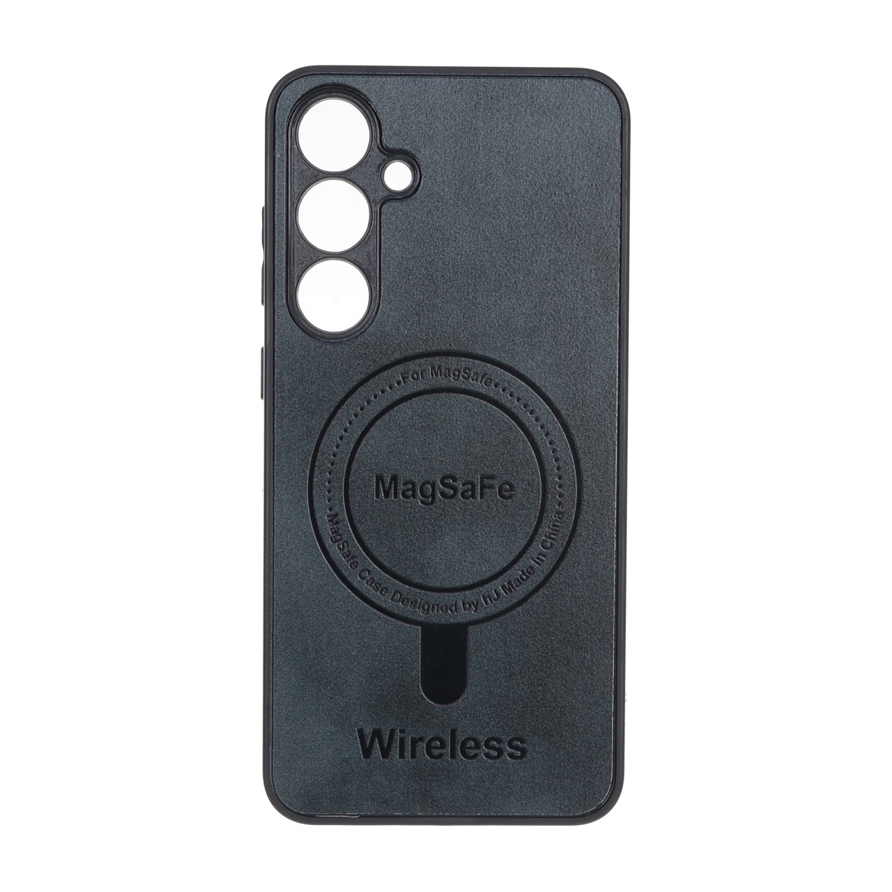 قاب Wireless طرح مگ سیف محافظ لنز برجسته Samsung Galaxy S24 FE - سبز تیره
