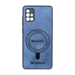 قاب Wireless طرح مگ سیف محافظ لنز برجسته Samsung Galaxy A71 - آبی