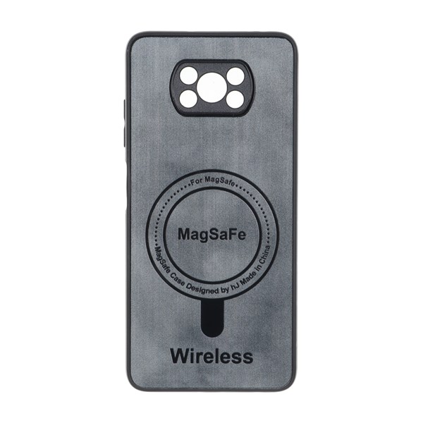 قاب Wireless طرح مگ سیف محافظ لنز برجسته Xiaomi Poco X3 / Poco X3 Pro / Poco X3 NFC - خاکستری