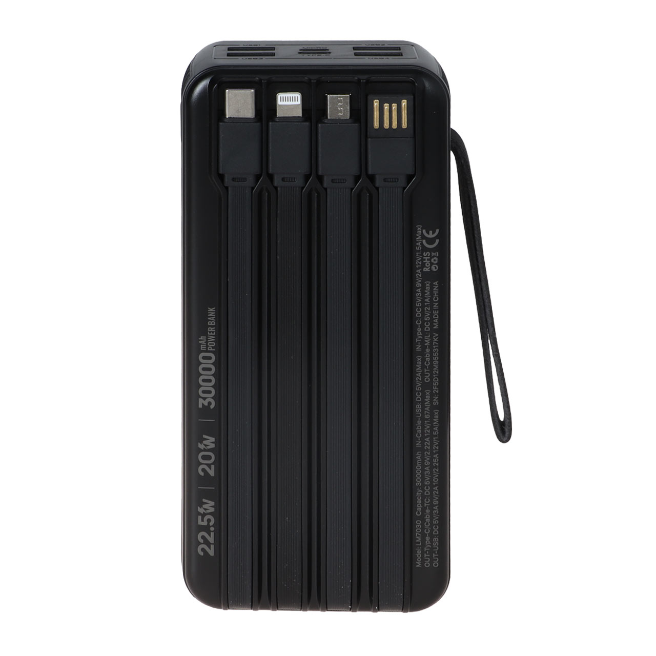 پاوربانک PD و فست شارژ Liami 30000Ah مدل LM7030 22.5W - مشکی (گارانتی شش ماهه شرکتی)