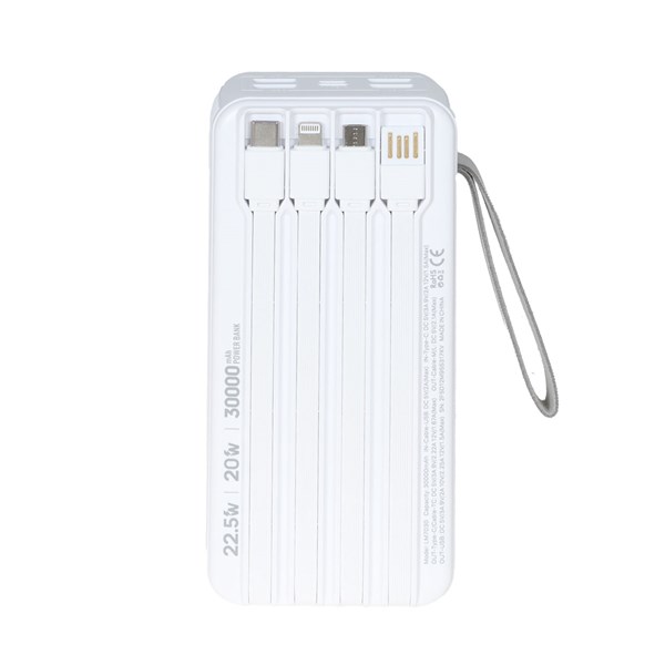 پاوربانک PD و فست شارژ Liami 30000Ah مدل LM7030 22.5W - سفید (گارانتی شش ماهه شرکتی)