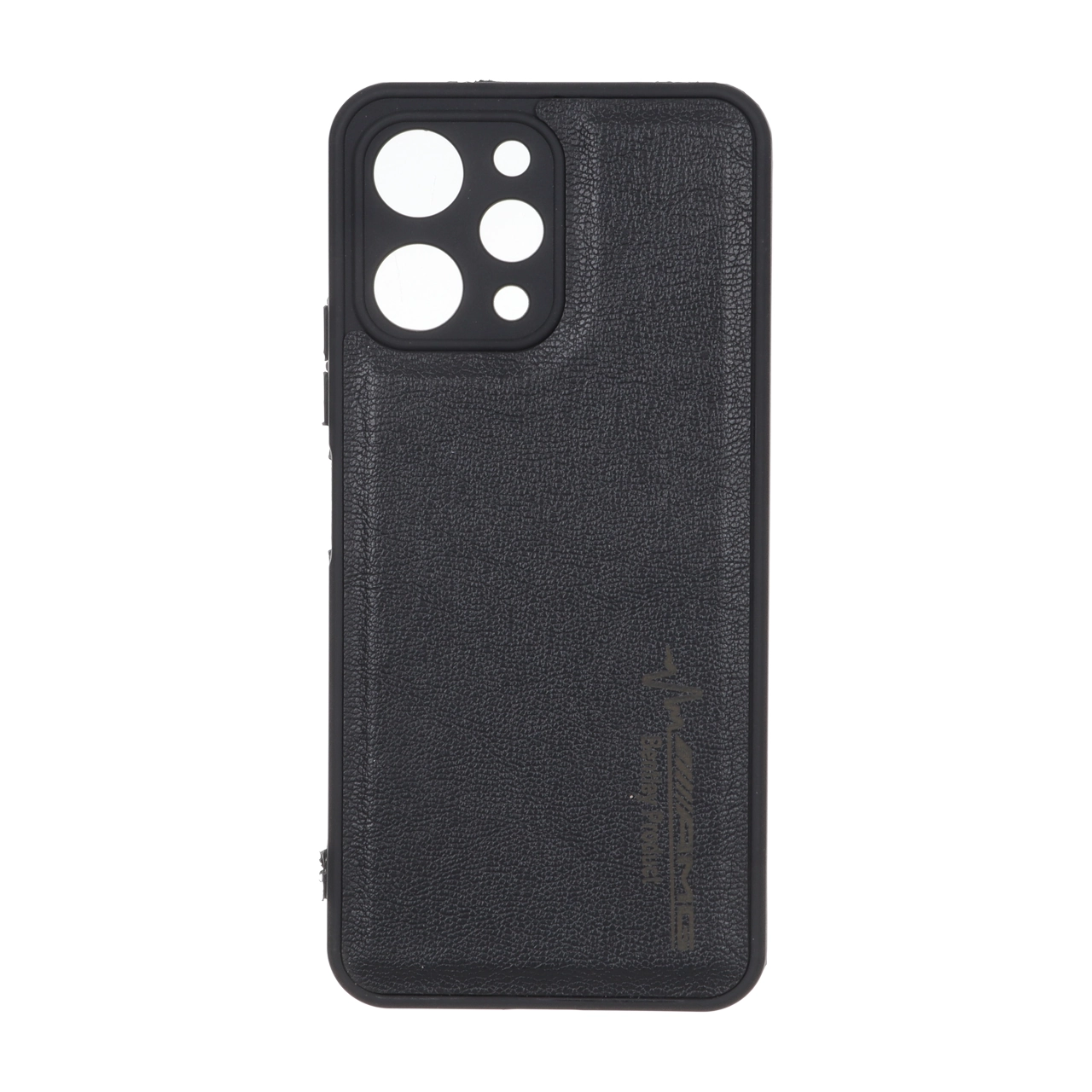 قاب طرح چرم AMG محافظ لنزدار Xiaomi Redmi 12 / Poco M6 Pro 5G - مشکی
