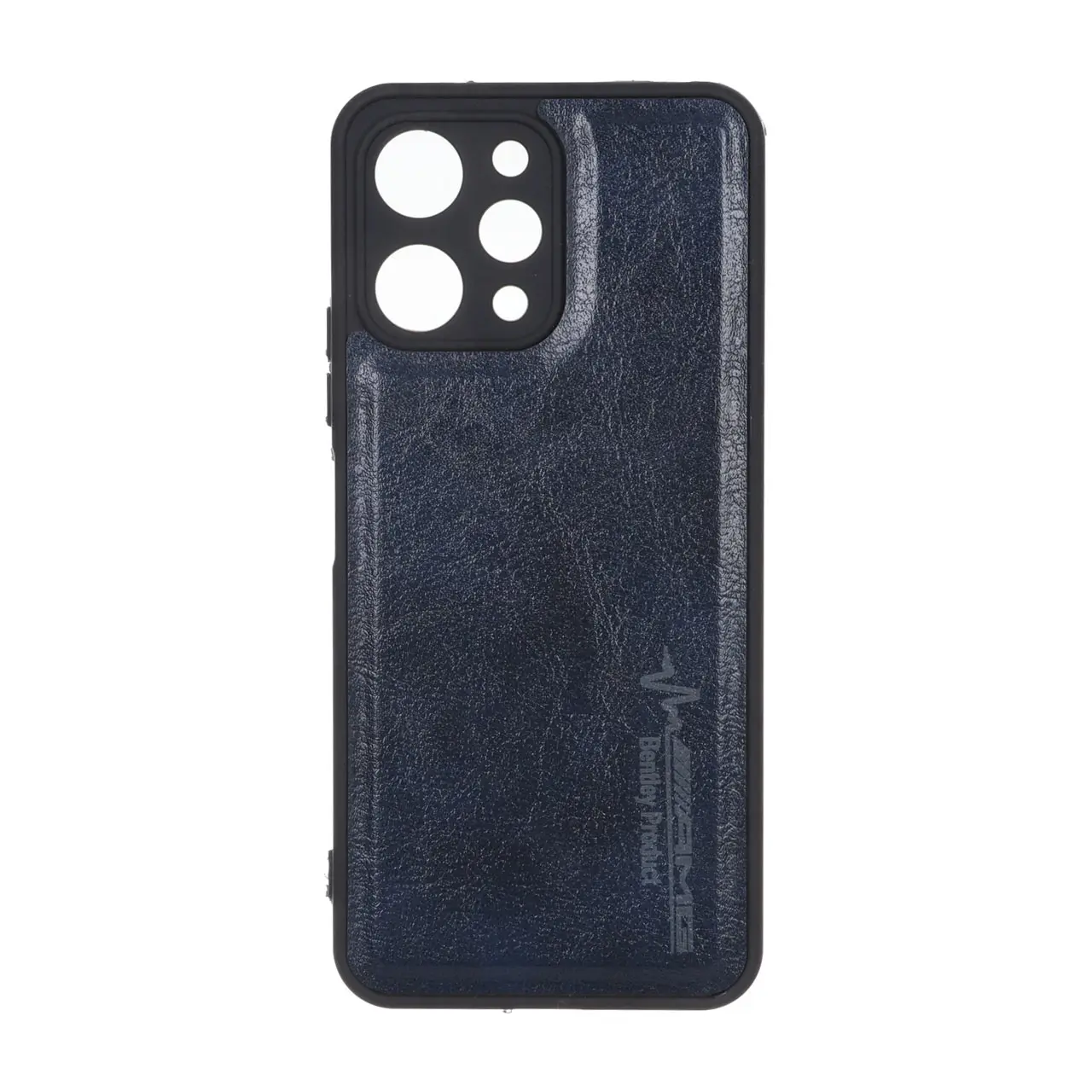 قاب طرح چرم AMG محافظ لنزدار Xiaomi Redmi 12 / Poco M6 Pro 5G - سرمه ای