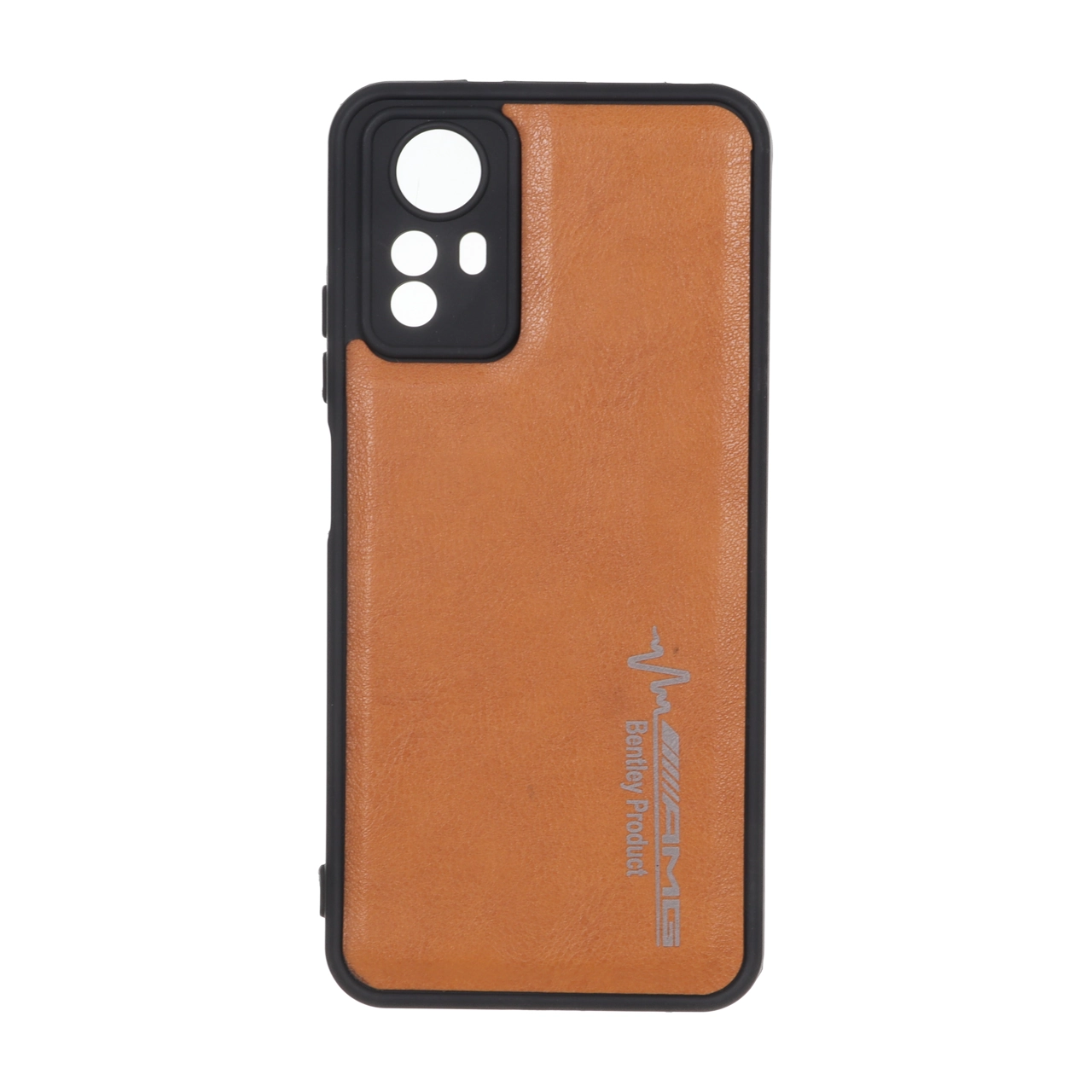 قاب طرح چرم AMG محافظ لنزدار Xiaomi Redmi Note 12S - عسلی