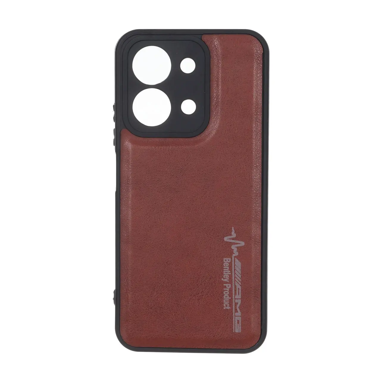 قاب طرح چرم AMG محافظ لنزدار Xiaomi Redmi 15C / Poco C85 - قهوه ای