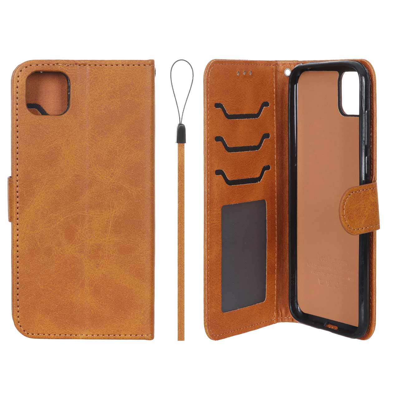 کیف موبایل مگنتی درجه یک داخل خز MNC Plus مدل Huawei Y5p - عسلی