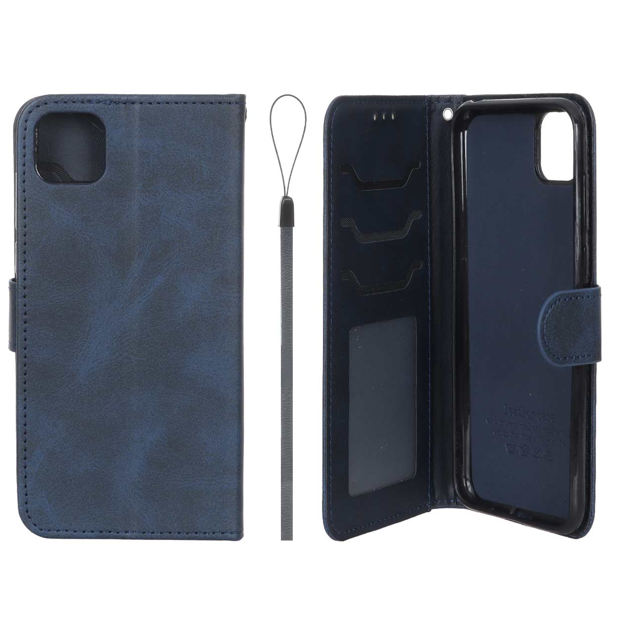 کیف موبایل مگنتی درجه یک داخل خز MNC Plus مدل Huawei Y5p - سرمه ای