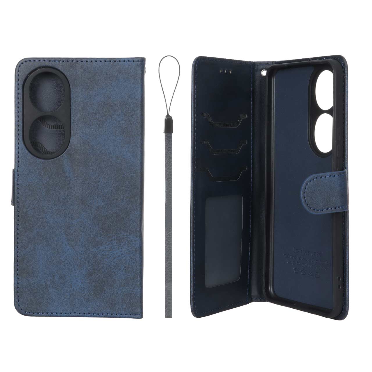 کیف موبایل مگنتی درجه یک داخل خز MNC Plus مدل Honor 90 - سرمه ای