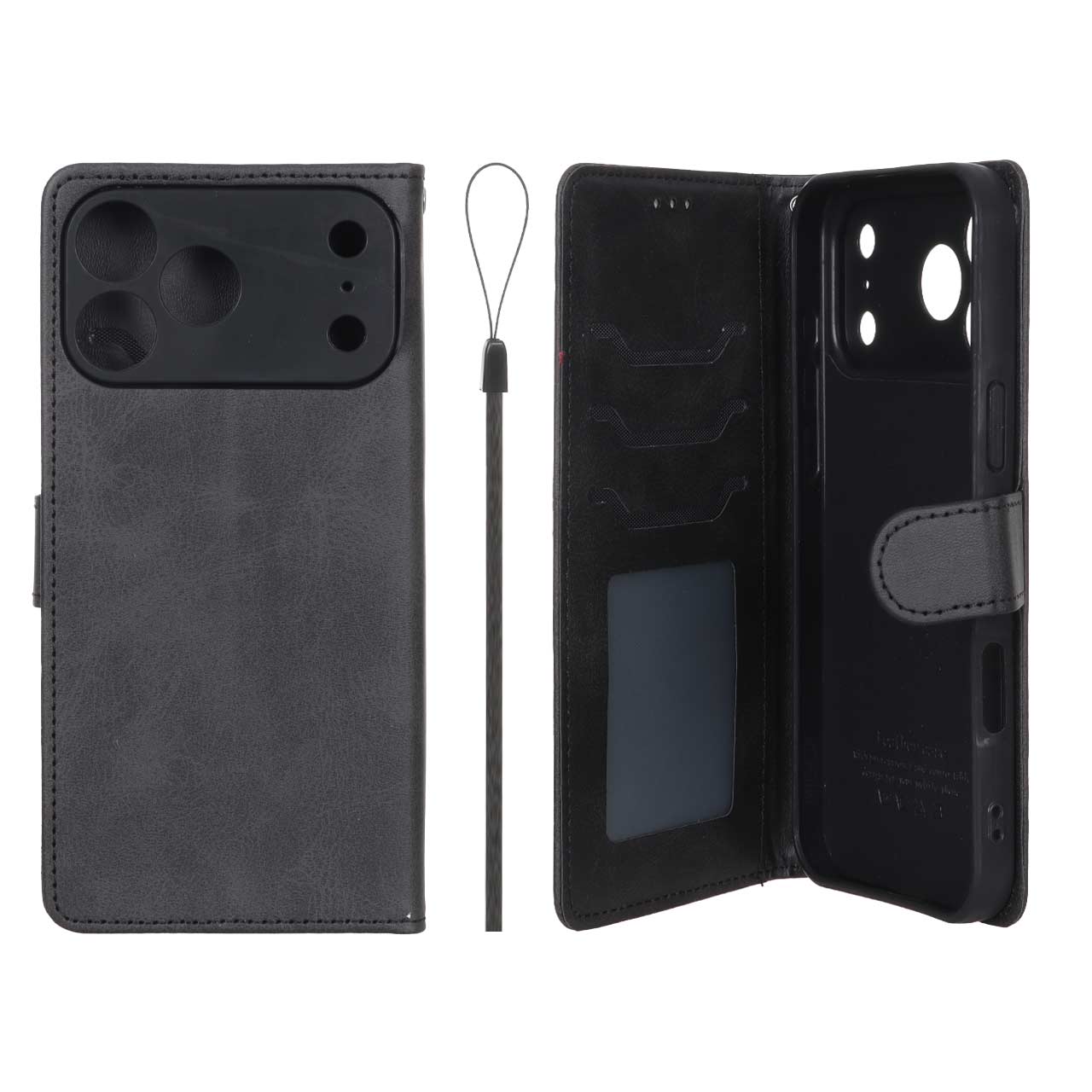 کیف موبایل مگنتی درجه یک داخل خز MNC Plus مدل Apple iPhone 17 Pro Max - مشکی