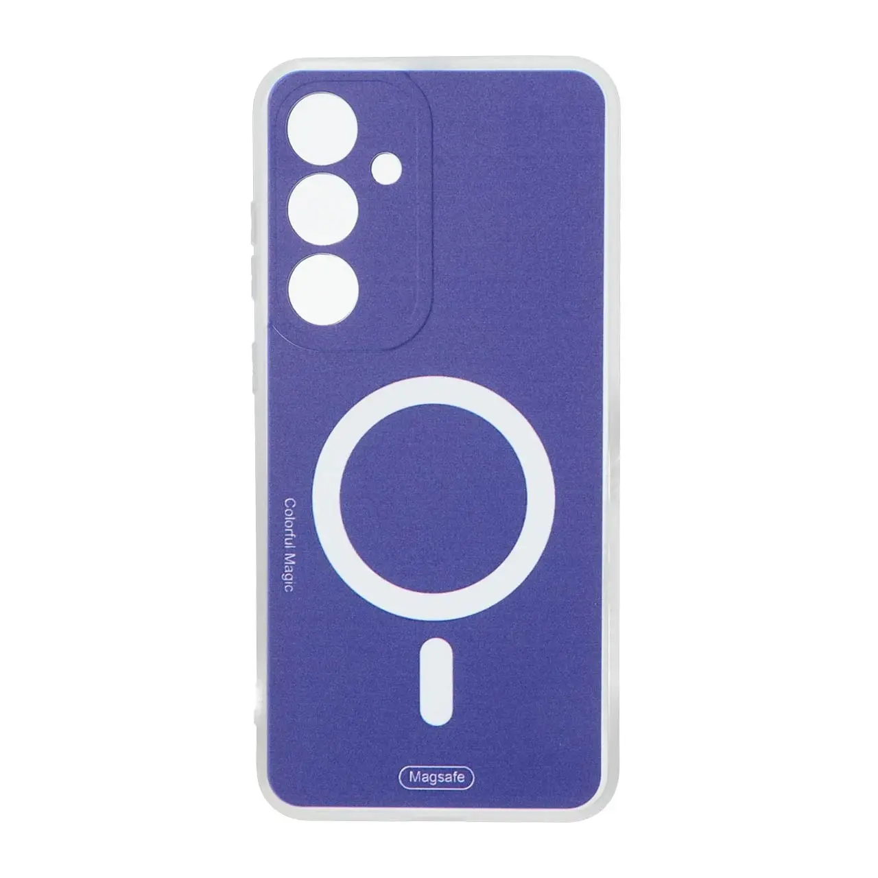 قاب Colorful Magic طرح مگ سیف محافظ لنزدار Samsung Galaxy S24 FE - آبی کاربنی