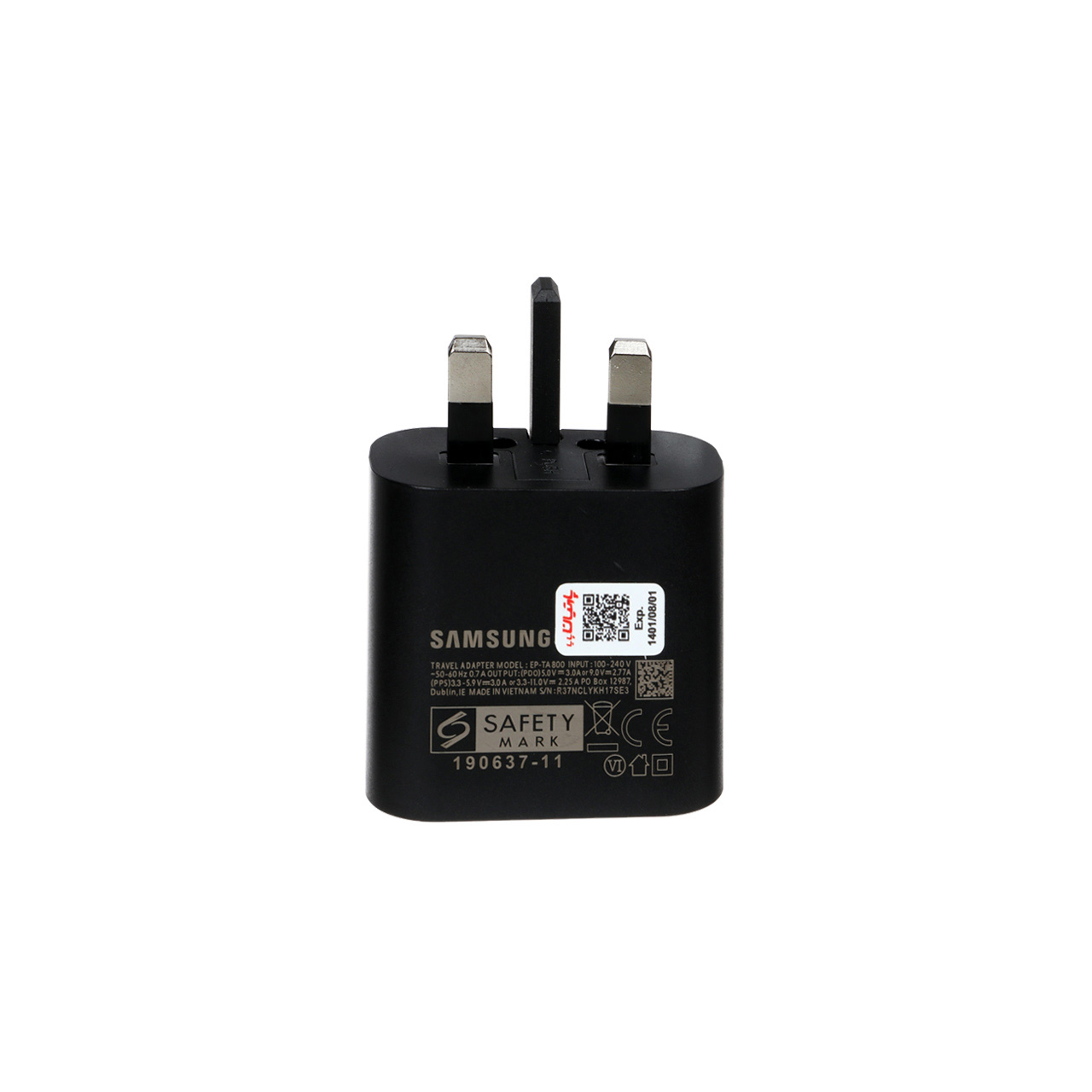 شارژر دیواری سه پین SAMSUNG 25W TA800 (فست و PD) - مشکی - BSA (کارکرده)
