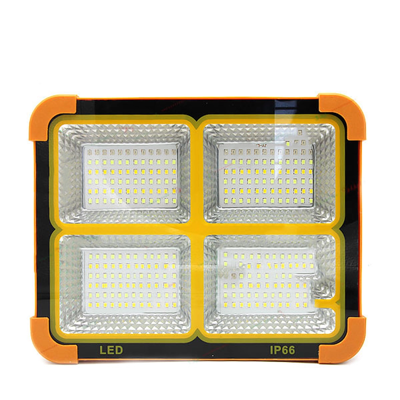 چراغ شارژی کمپینگ پایه دار مدل Solar 1000w (دارای پنل خورشیدی) - نارنجی