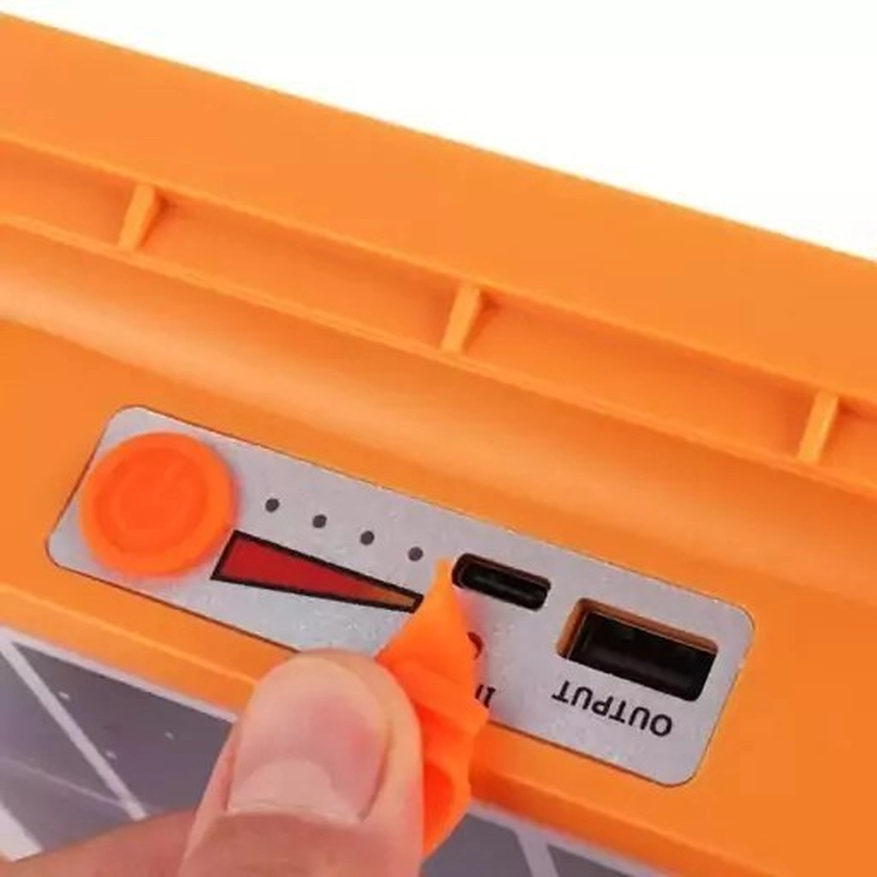 چراغ شارژی کمپینگ پایه دار مدل Solar 1000w (دارای پنل خورشیدی) - نارنجی